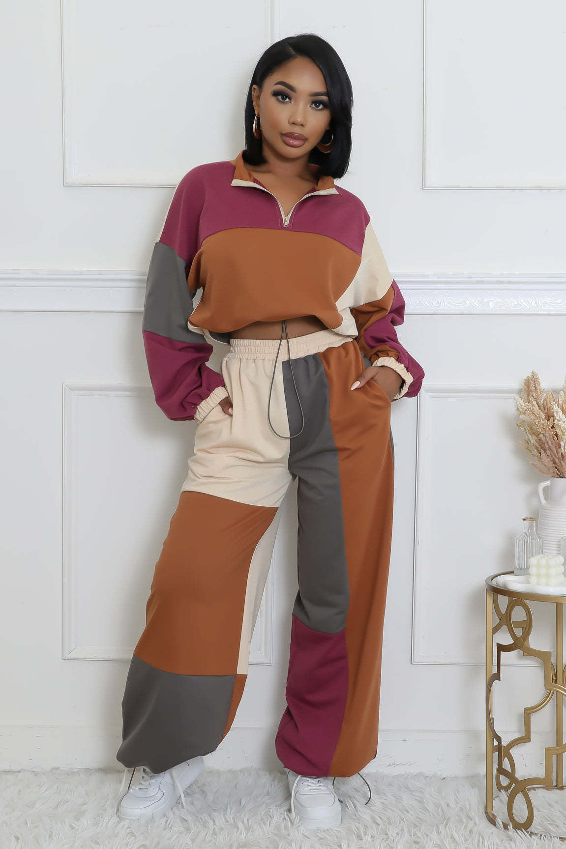 Sporty Woven Two-Piece Set | Tajstylo