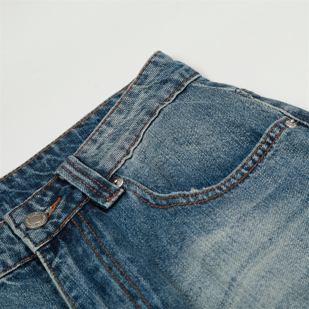 Distressed Blue Denim Jeans | Tajstylo