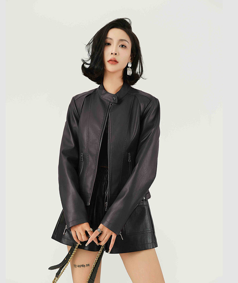 Standing Collar Short Jacket | Tajstylo