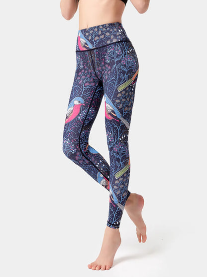 Woman wearing Printed High Waist Active Leggings in an active setting