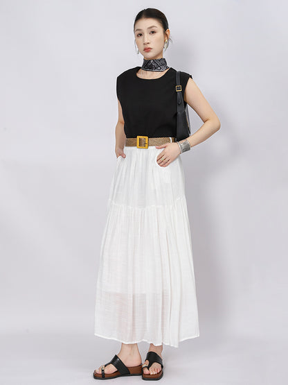Belt Double Pocket Skirt | Tajstylo