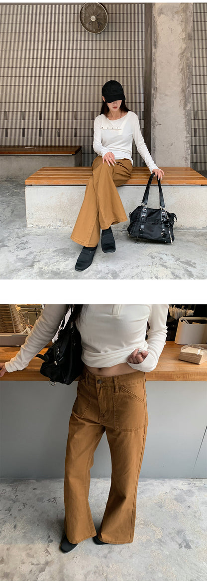 Distressed Flared Jeans with Pockets | Tajstylo