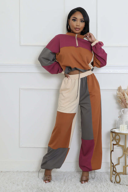 Sporty Woven Two-Piece Set | Tajstylo