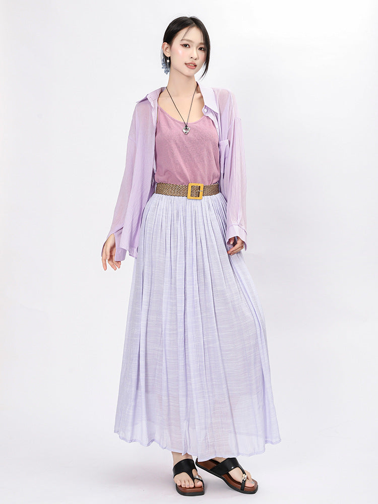 Solid Color A-Line Skirt | Tajstylo