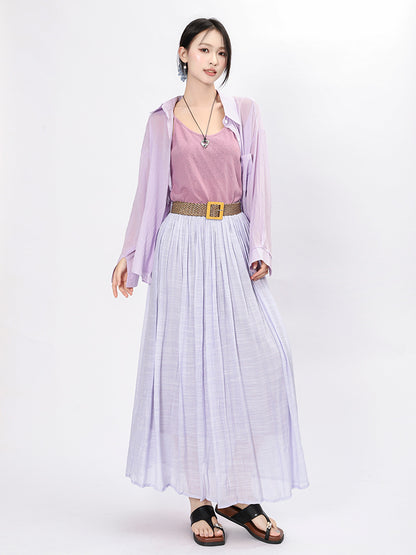 Solid Color A-Line Skirt | Tajstylo
