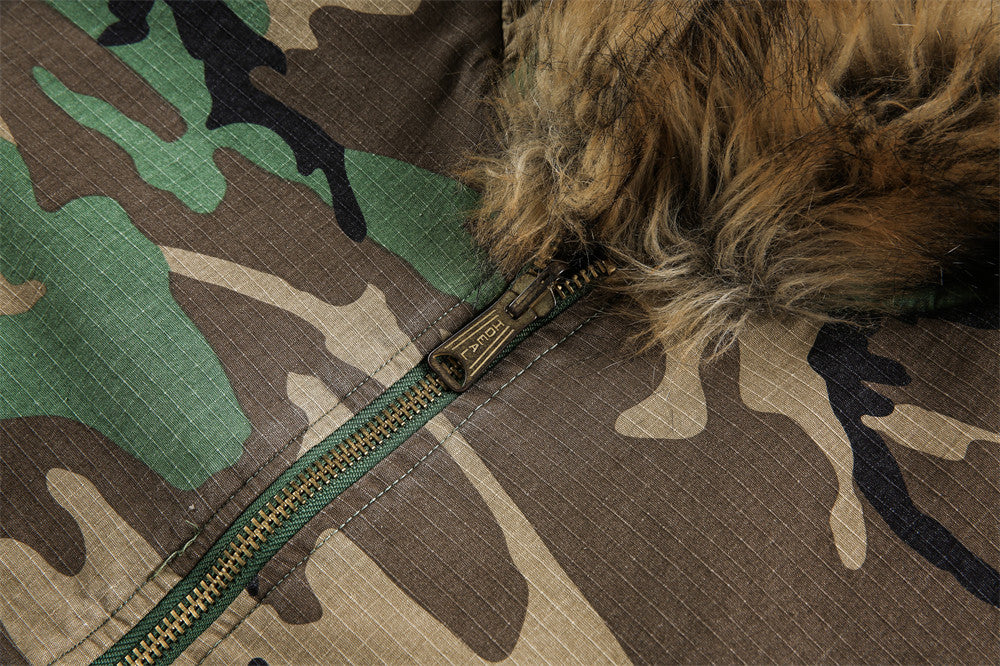 Camouflage Hooded Cotton Jacket | Tajstylo
