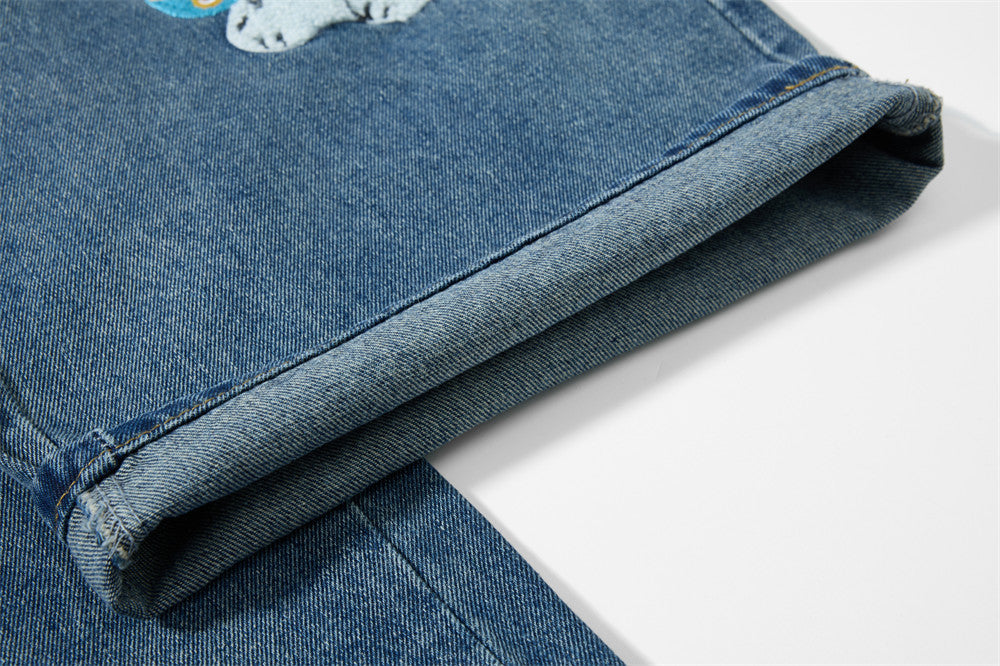 Women's Loose Fit Denim Workwear Pants | Tajstylo