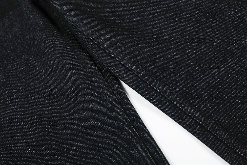 Two Color Block Denim Straight Leg Pants | Tajstylo