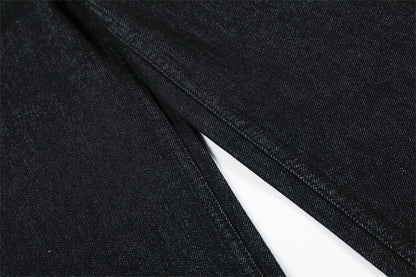 Two Color Block Denim Straight Leg Pants | Tajstylo