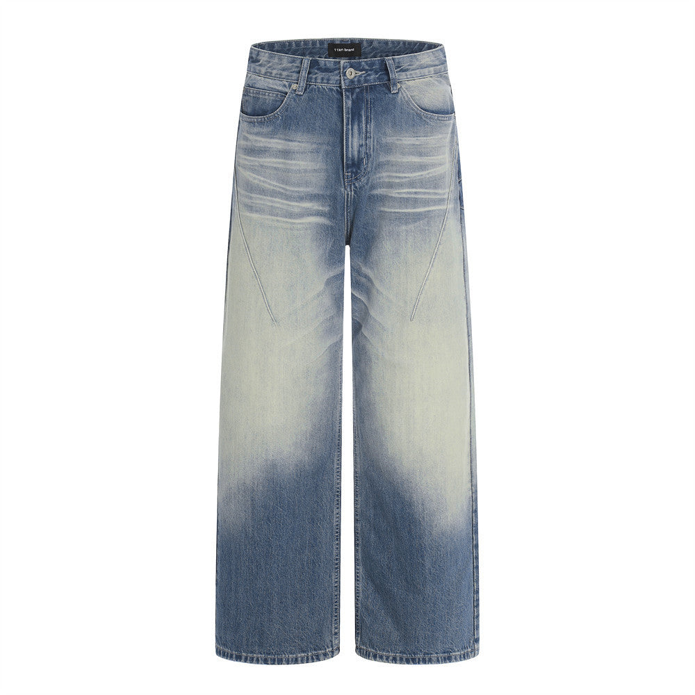 Woman wearing Color Blocked Polished Denim Jeans in a city street