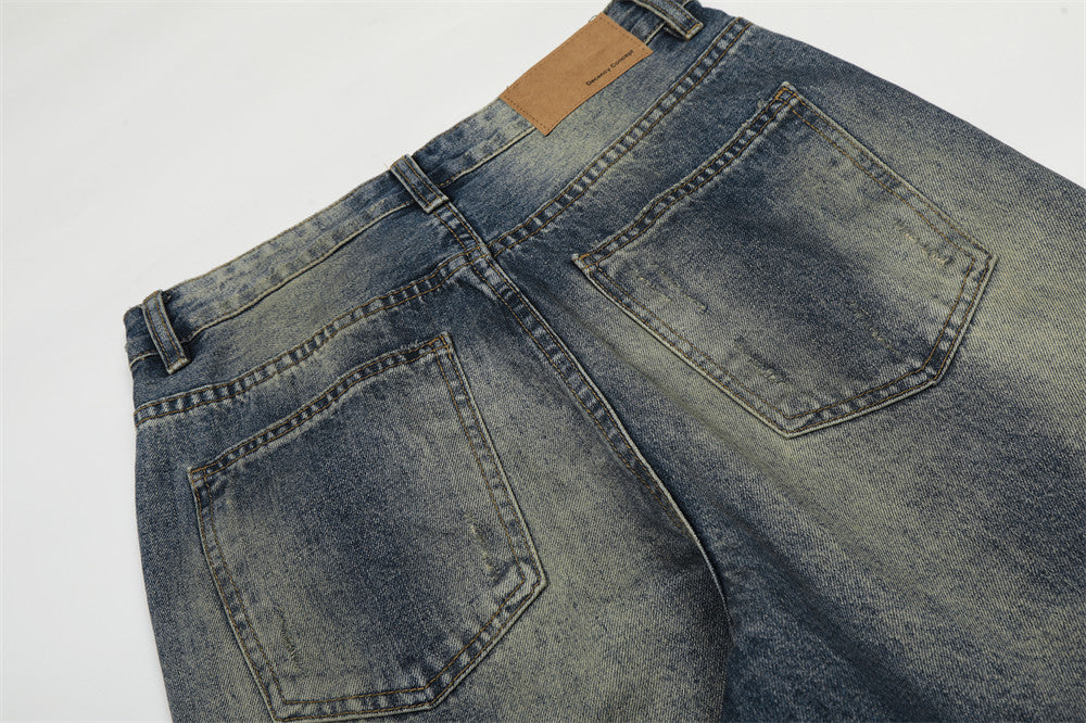 Casual Distressed Straight Leg Jeans | Tajstylo