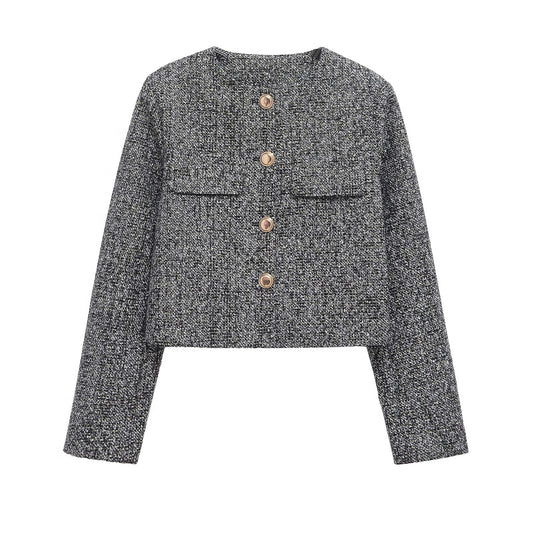 Texture Long Sleeved Jacket | Tajstylo