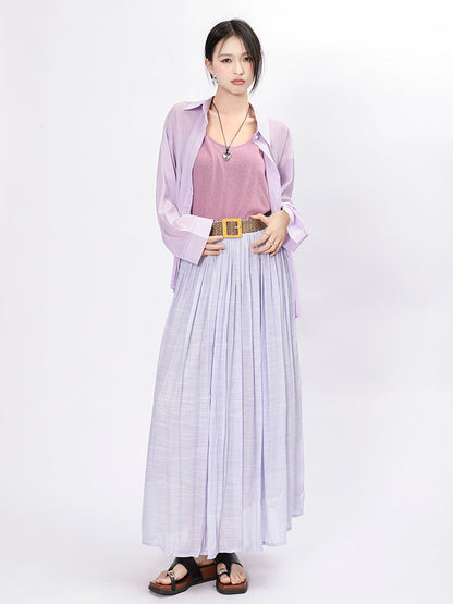 Solid Color A-Line Skirt | Tajstylo