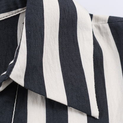 Lace Up Striped Shirt | Tajstylo