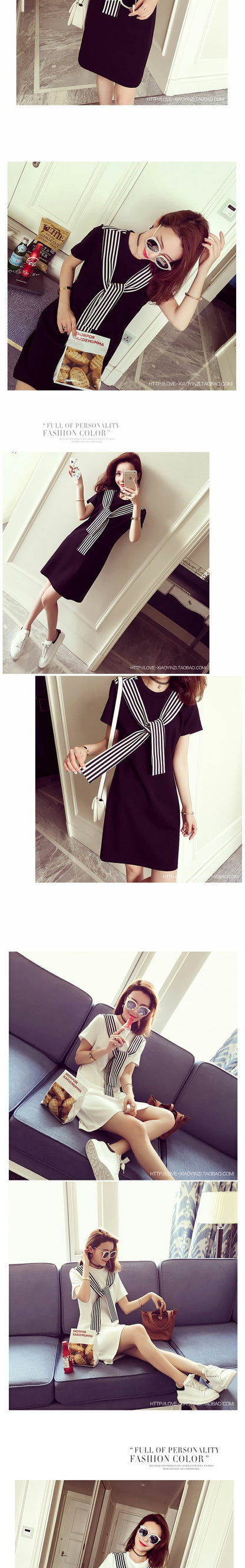 A-Line Midi Dress with Short Sleeves | Tajstylo