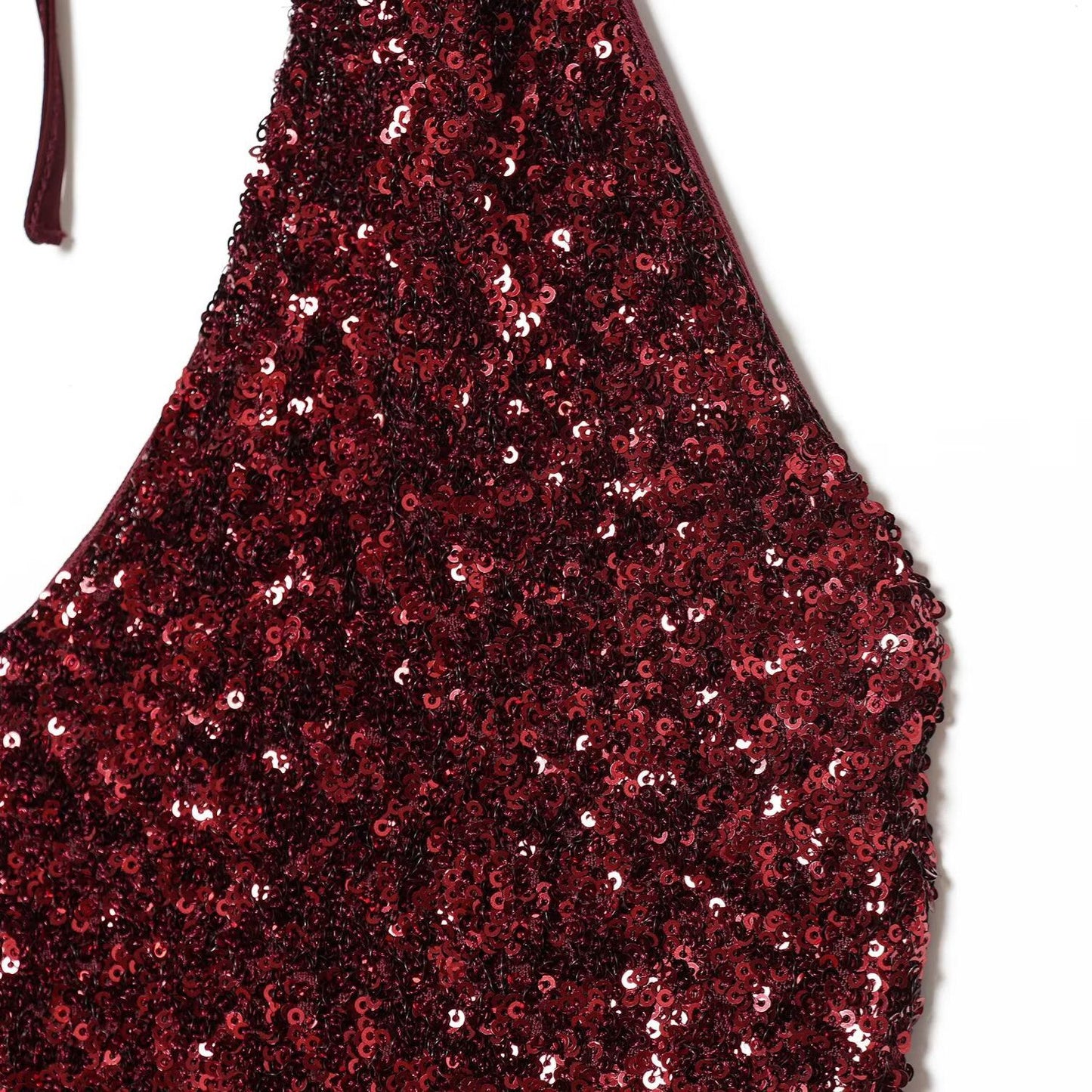 Burgundy Beaded Deep V Neck Long Dress | Tajstylo