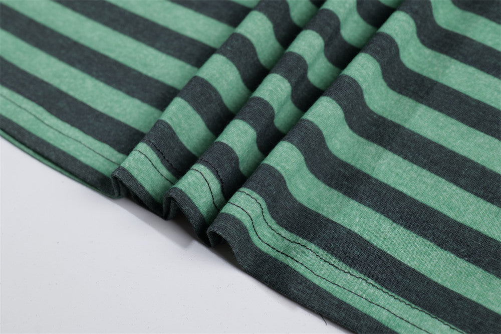 Loose Striped Round Neck Shirt | Tajstylo