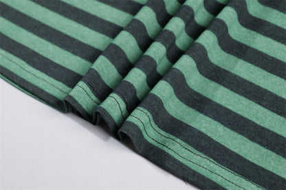 Loose Striped Round Neck Shirt | Tajstylo