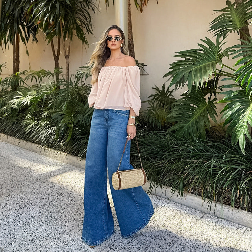 One Shoulder Chiffon Top | Tajstylo
