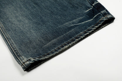 Loose Fit Distressed Blue Denim Jeans | Tajstylo