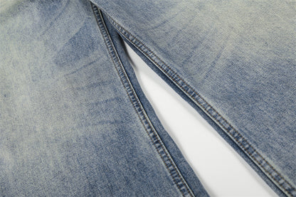 Washed Blue Denim Wide Leg Pants | Tajstylo