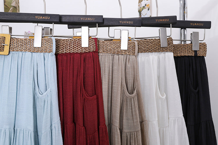 Belt Double Pocket Skirt | Tajstylo