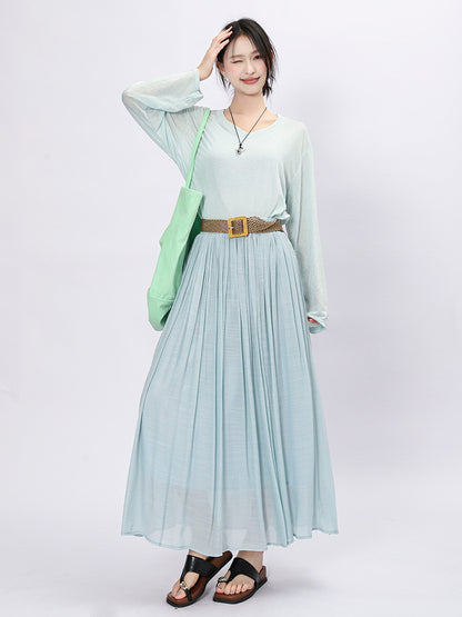 Solid Color A-Line Skirt | Tajstylo