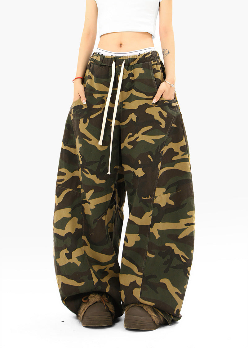 Camouflage Straight Leg Casual Pants | Tajstylo