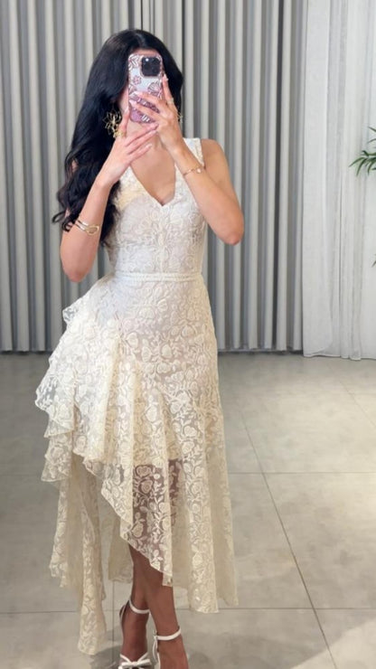 Asymmetric Jacquard Dress | Tajstylo