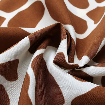 Coffee Animal Print Sleeveless Shirt | Tajstylo