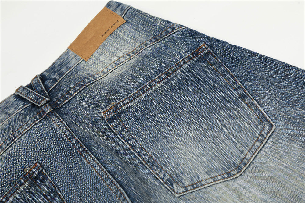 Curved Knife Denim Pants | Tajstylo