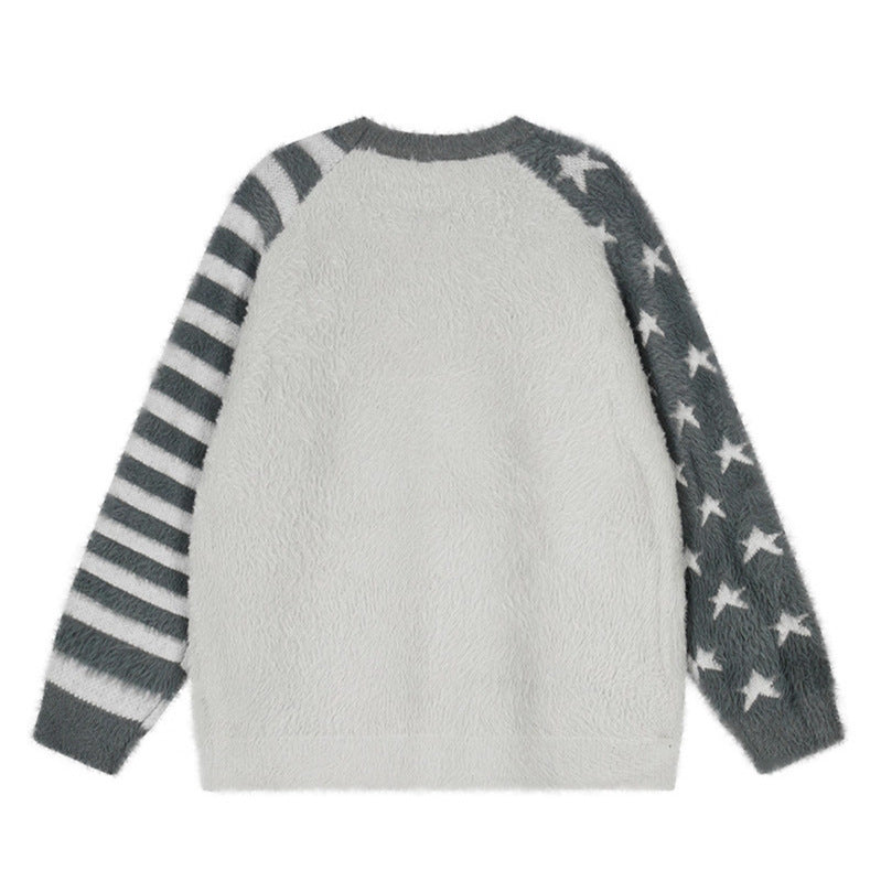 Woman wearing Loose Fit Round Neck Knit Top in casual setting
