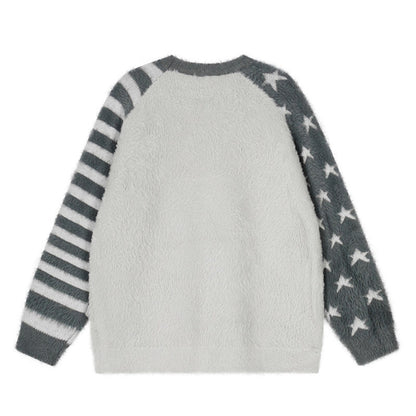 Woman wearing Loose Fit Round Neck Knit Top in casual setting