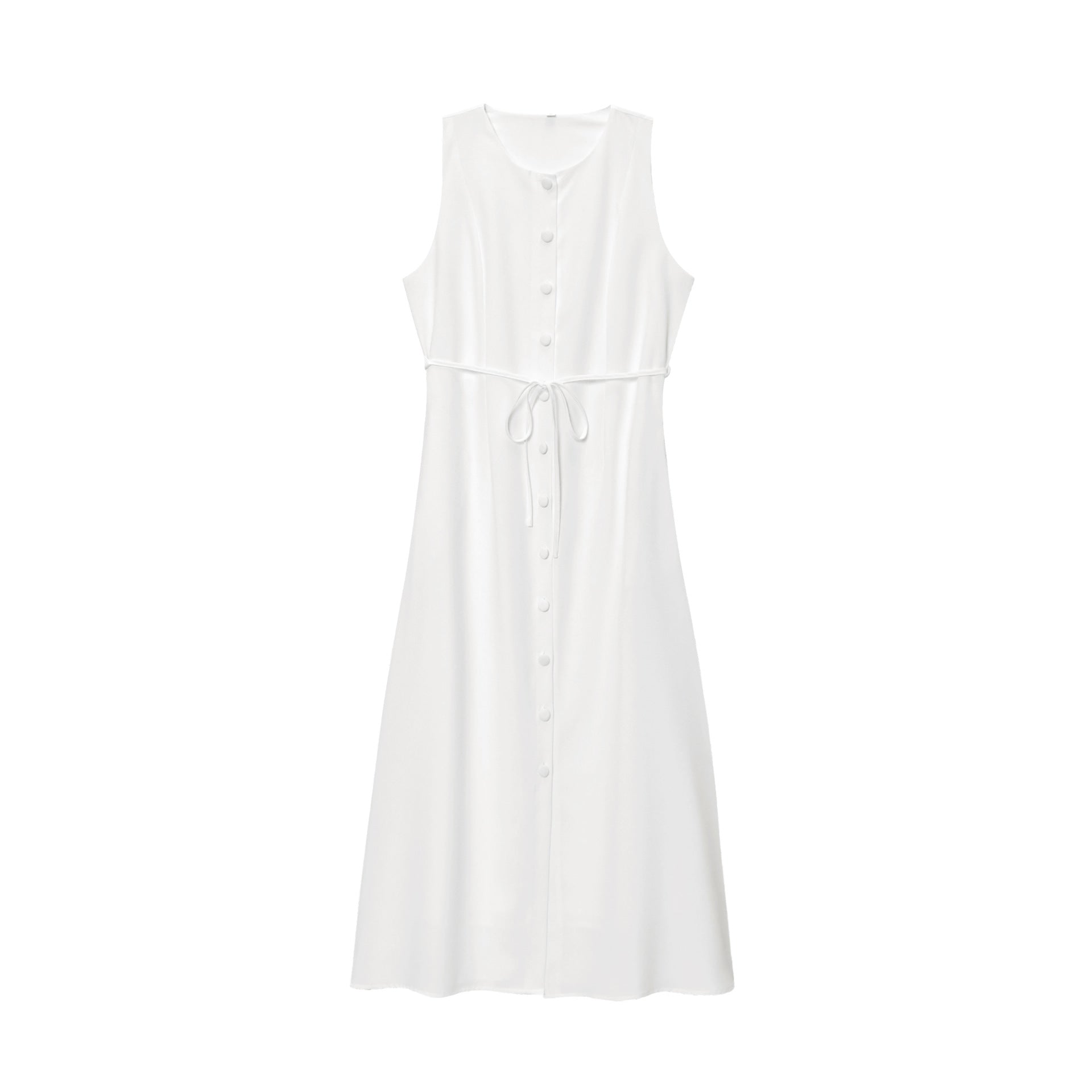 Woman wearing Waist-Cinching Strapless Dress in a summer setting