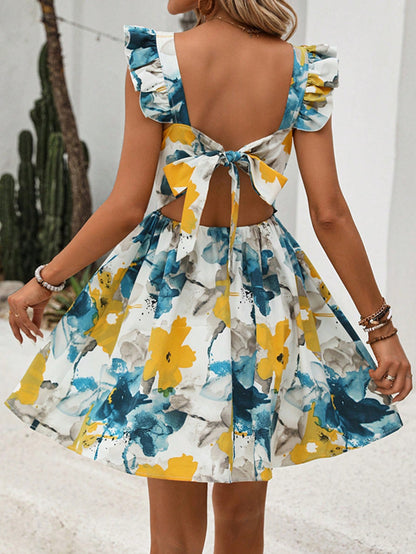 Floral One Shoulder A-Line Dress | Tajstylo