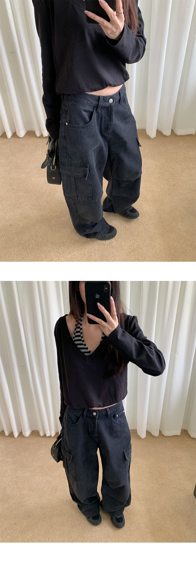 Street Style Cargo Denim Pants | Tajstylo
