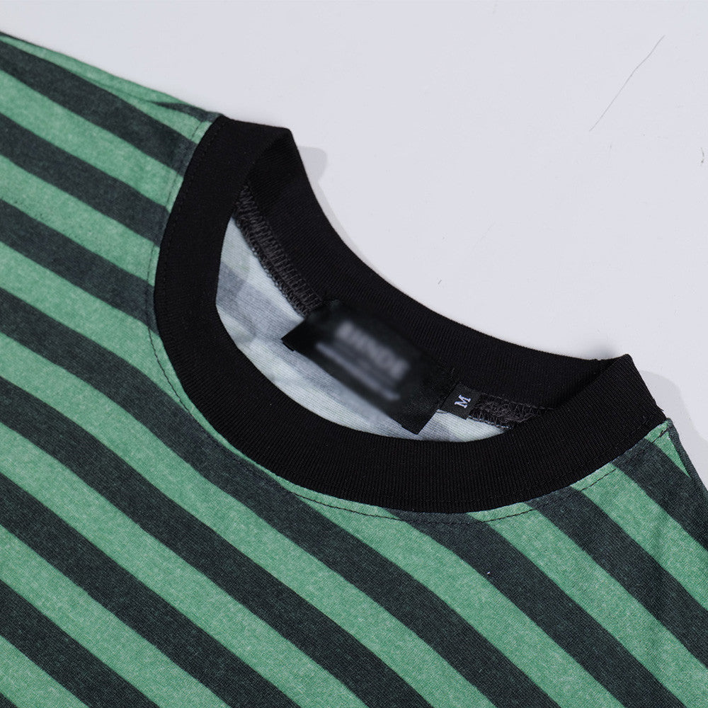 Loose Striped Round Neck Shirt | Tajstylo