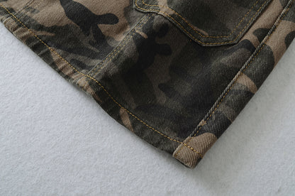 Camouflage Denim Skirt Shorts for Women | Tajstylo