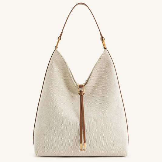 Women's Large Capacity Genuine Leather Soft Shoulder Armpit Tote Bag – Front View | TajStylo