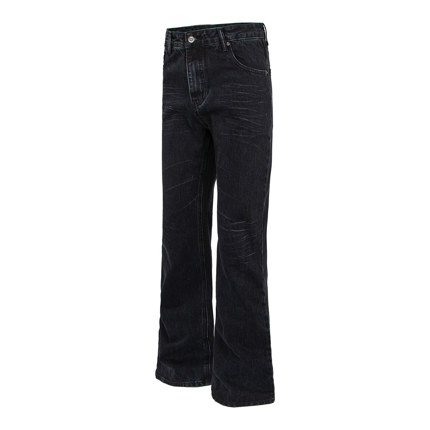 Woman wearing Washed Cat Eye Tapered Fit Pants in a street setting