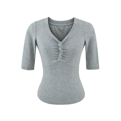 V-Neck Short Sleeve Top for Women | Tajstylo