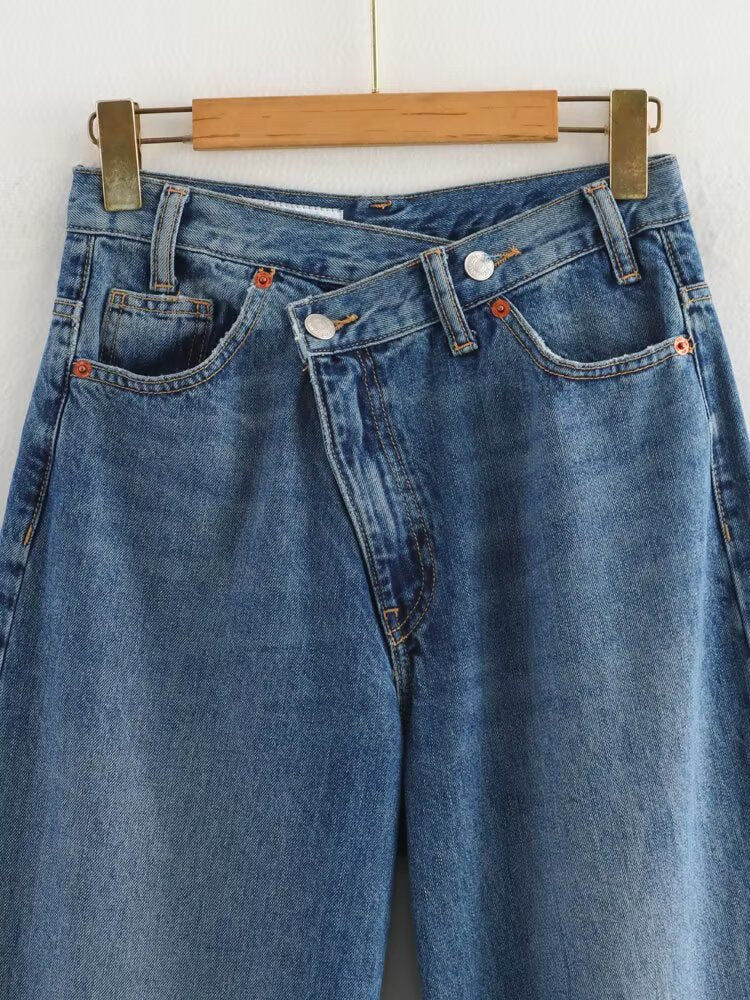 High Waist Wide Leg Denim Jeans | Tajstylo
