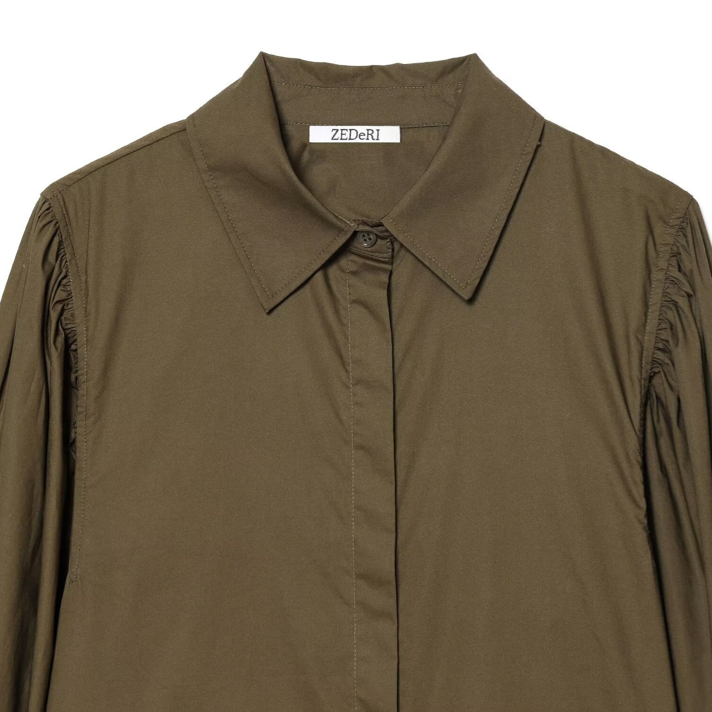 Bubble Sleeve Poplin Shirt | Tajstylo