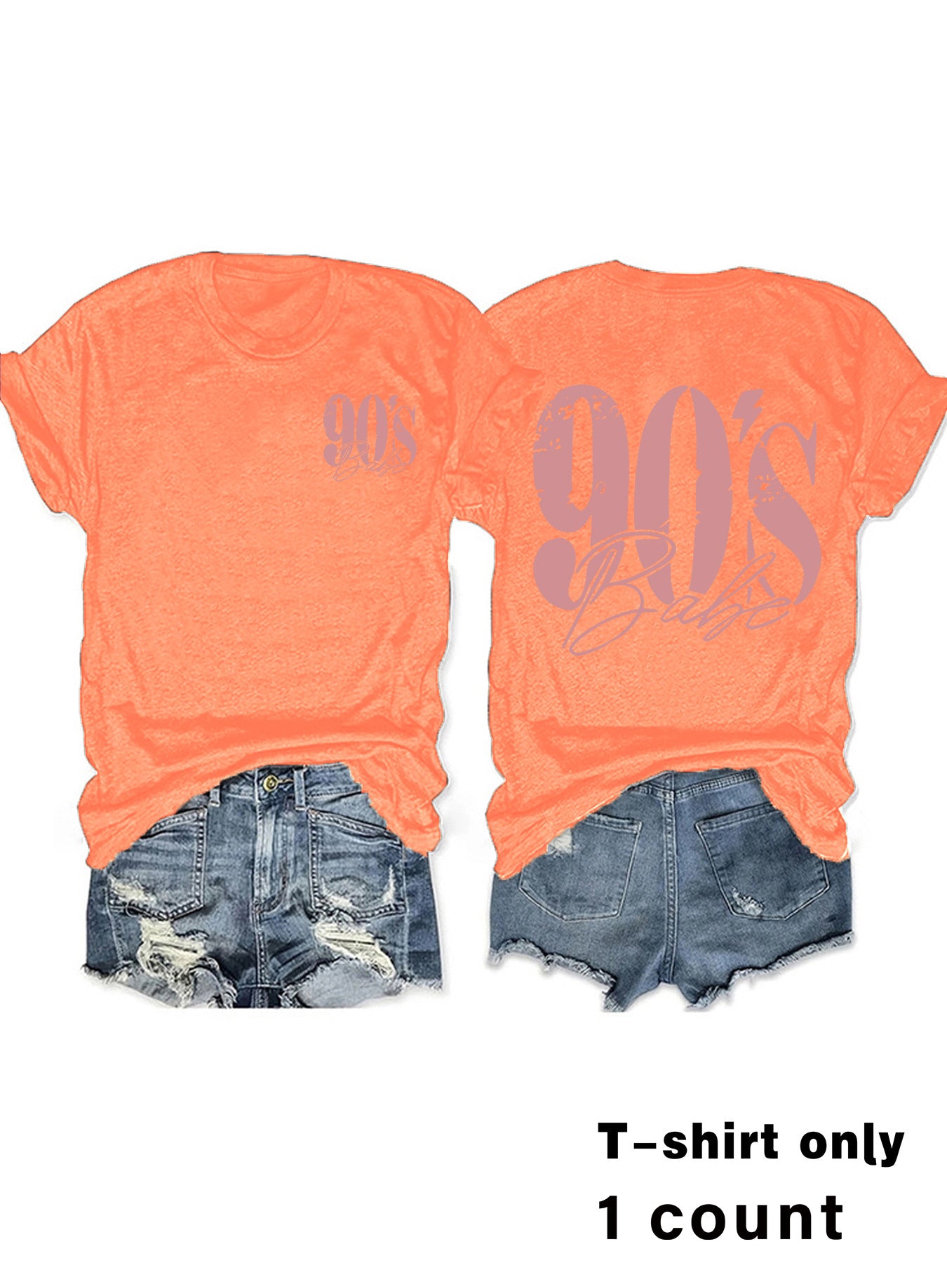 Woman wearing 90s Print Vintage Graphic Tee in a casual street setting