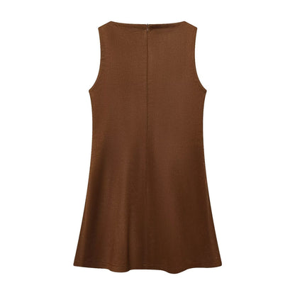 Sleeveless High Waist Short Dress | Tajstylo