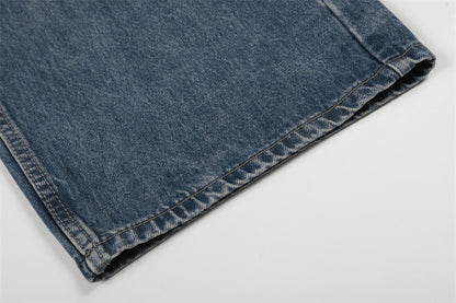 Color Blocked Teal Blue Denim Jeans | Tajstylo