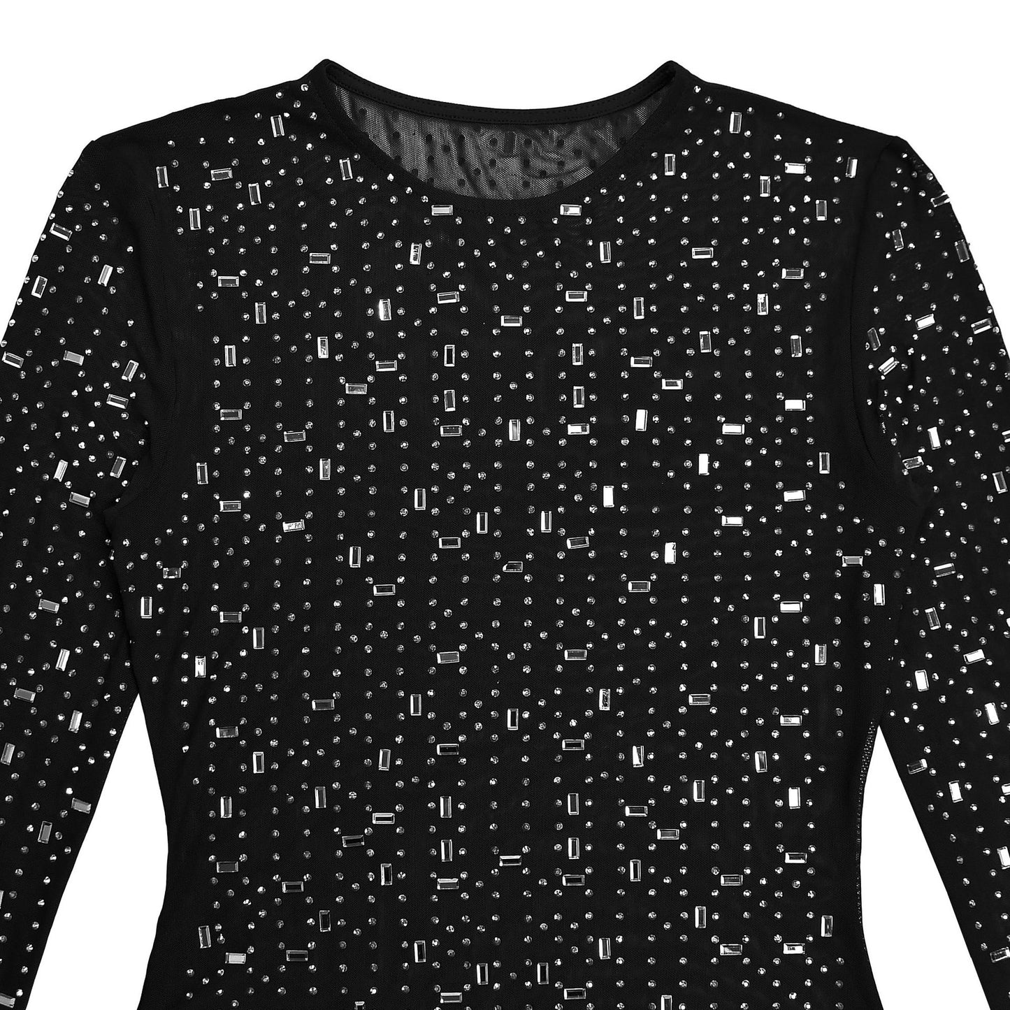 Sexy Mesh Rhinestone Bodycon Mini Dress | Tajstylo