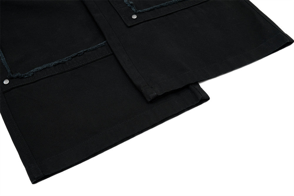 Fake Two Piece Spliced Denim Wide Leg Pants | Tajstylo