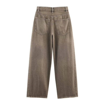High Waist Baggy Bucket Jeans | Tajstylo