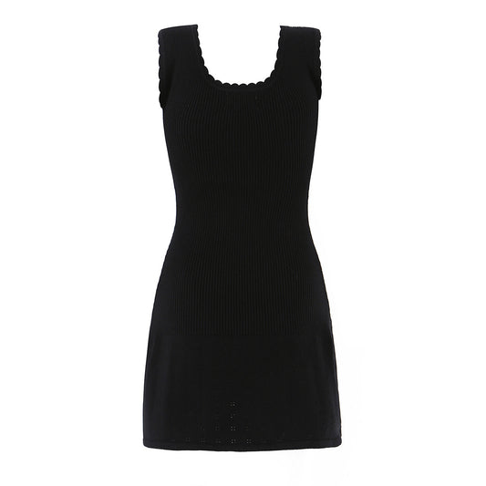 Sleeveless Black Midi Dress | Tajstylo